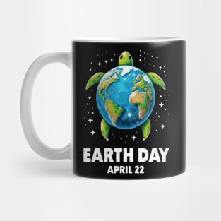 Earth Day 2025 Restore Earth Sea Turtle Art Save the Planet Mug